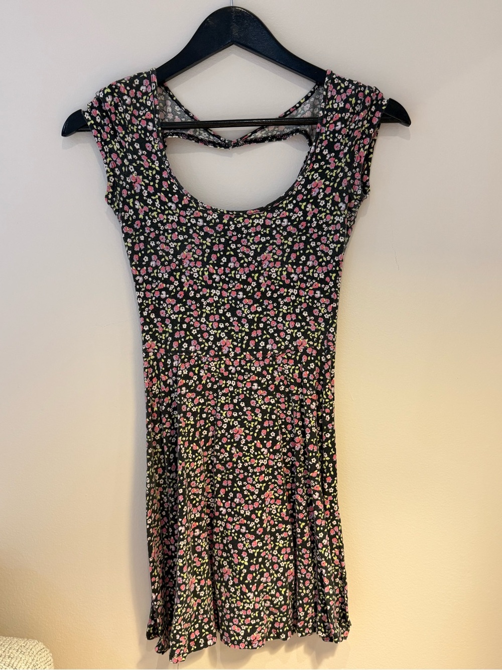 Women's Black Floral Mini Dress